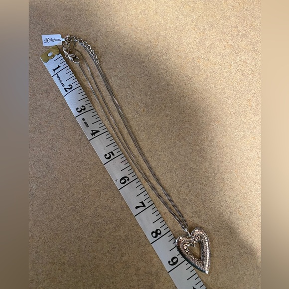 Brighton ANDALUZ Convertible Silver Heart Necklace With Crystal Rhinestones NWT - Picture 9 of 10